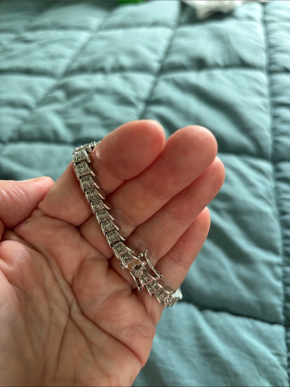 Silver-Tone Cubic Zirconia Tennis Bracelet
